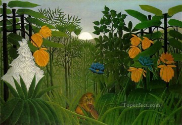 動物 Painting - ライオンの食事 アンリ・ルソー